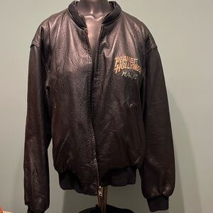 Planet Hollywood Maui Leather Bomber Jacket